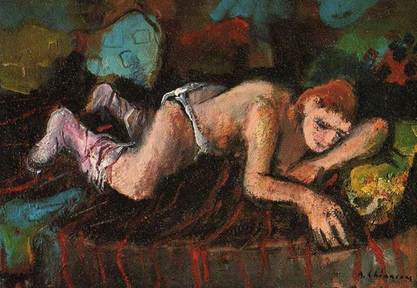 Nudo disteso, 1985, olio su tela, cm 50x70, esposta all’Expo Arte di Bari (1986), Napoli, collezione privata